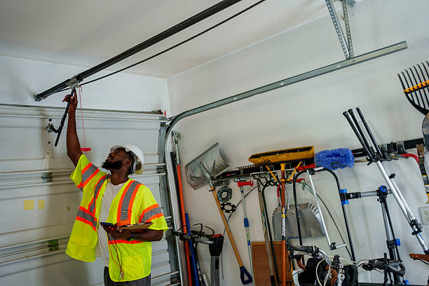 Professional Garage Door Panel Replacement technician working in Grundy County County, IL